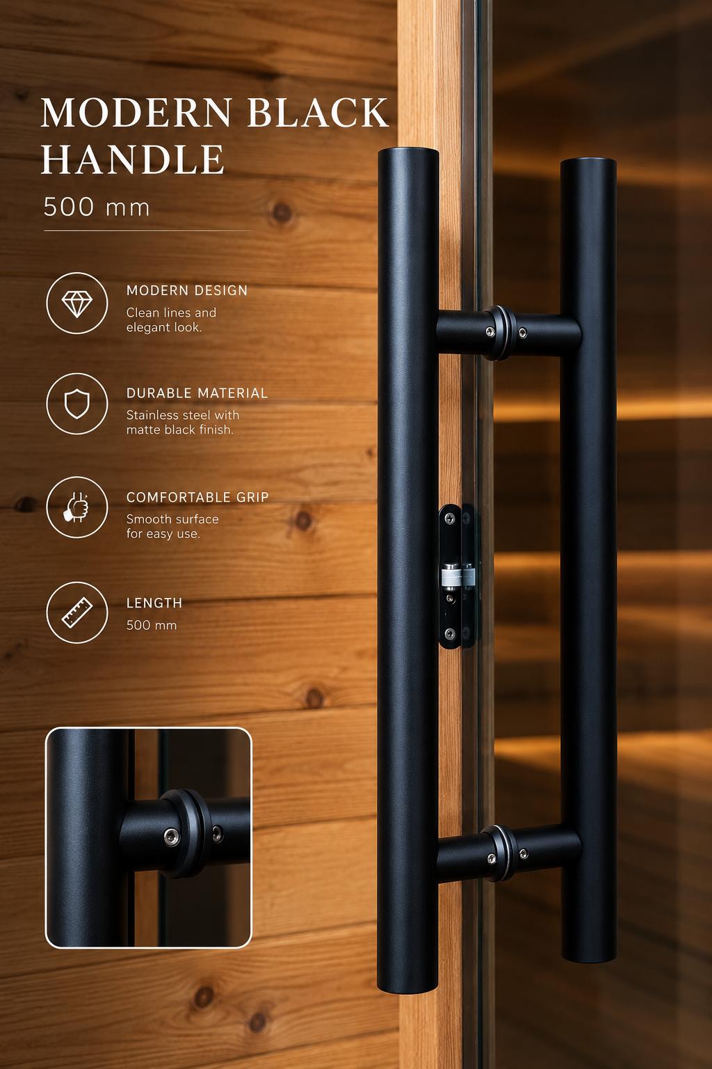 Grey glass sauna door