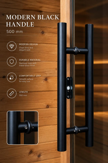 Grey glass sauna door